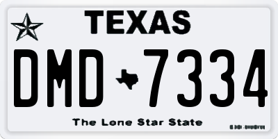 TX license plate DMD7334