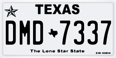 TX license plate DMD7337