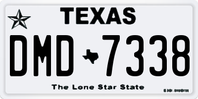 TX license plate DMD7338
