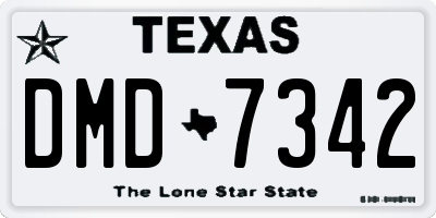 TX license plate DMD7342