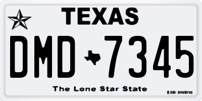 TX license plate DMD7345