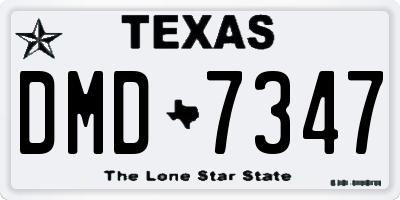TX license plate DMD7347
