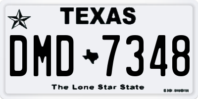 TX license plate DMD7348