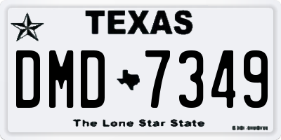 TX license plate DMD7349