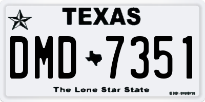 TX license plate DMD7351