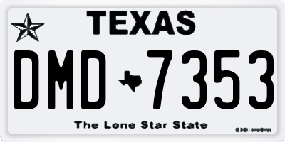 TX license plate DMD7353