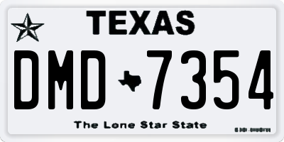 TX license plate DMD7354