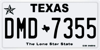 TX license plate DMD7355
