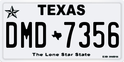 TX license plate DMD7356