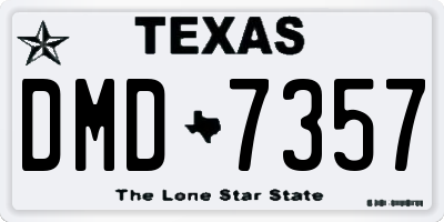 TX license plate DMD7357