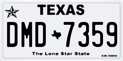 TX license plate DMD7359