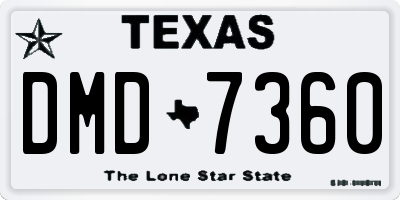 TX license plate DMD7360