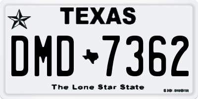 TX license plate DMD7362