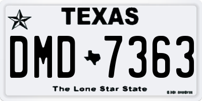 TX license plate DMD7363
