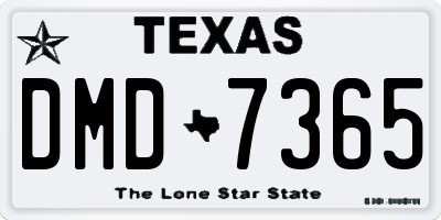 TX license plate DMD7365