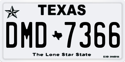 TX license plate DMD7366