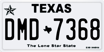TX license plate DMD7368