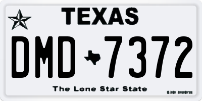 TX license plate DMD7372
