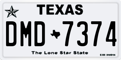 TX license plate DMD7374