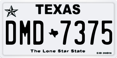 TX license plate DMD7375