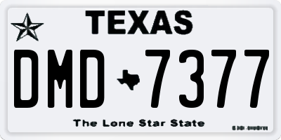 TX license plate DMD7377