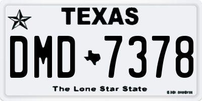 TX license plate DMD7378