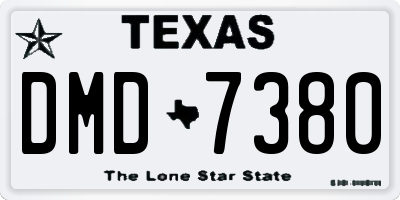 TX license plate DMD7380