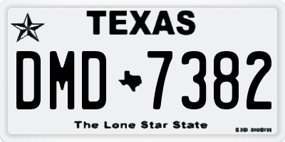 TX license plate DMD7382