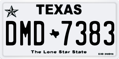TX license plate DMD7383
