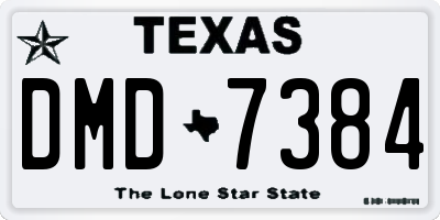 TX license plate DMD7384