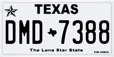 TX license plate DMD7388