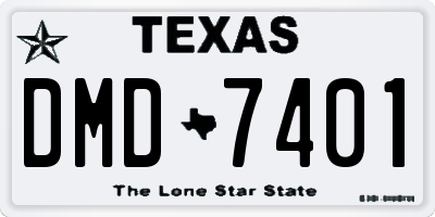 TX license plate DMD7401