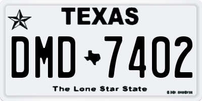 TX license plate DMD7402