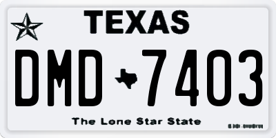 TX license plate DMD7403