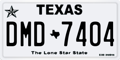 TX license plate DMD7404