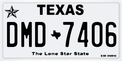 TX license plate DMD7406