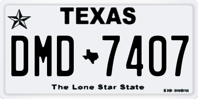 TX license plate DMD7407