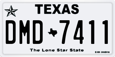 TX license plate DMD7411
