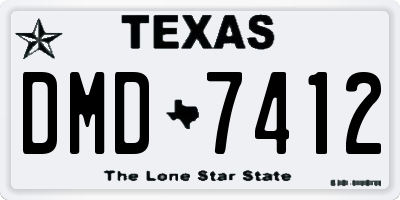TX license plate DMD7412