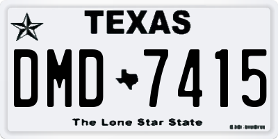 TX license plate DMD7415