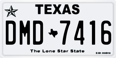 TX license plate DMD7416