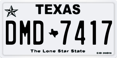 TX license plate DMD7417
