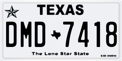 TX license plate DMD7418