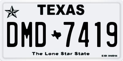 TX license plate DMD7419