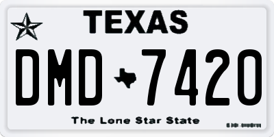 TX license plate DMD7420