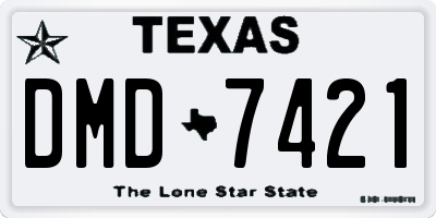TX license plate DMD7421