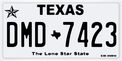 TX license plate DMD7423