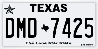 TX license plate DMD7425