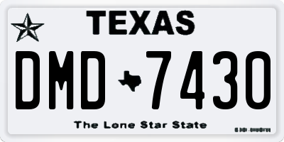 TX license plate DMD7430