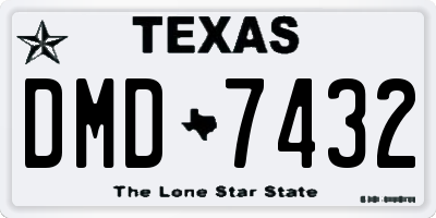 TX license plate DMD7432